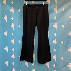 Black Y2K Alternative Fun Flare Pants
